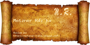Metzner Réka névjegykártya